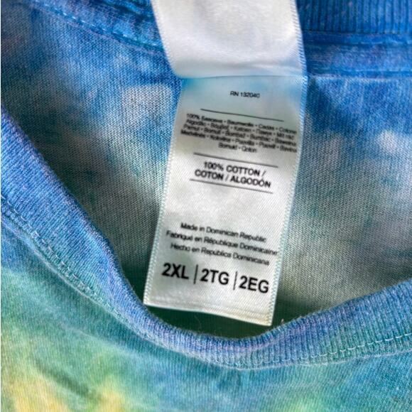 Be Kind Vintage Y2K Rainbow Tie Dye Graphic T-Shirt Womens Size 2XL - Picture 5 of 5